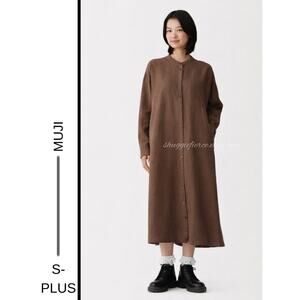 MSRP: $119 ✨ MUJI Cocoa Cotton Button-Up Shirt Dress Size S/M (first up to Plus✨